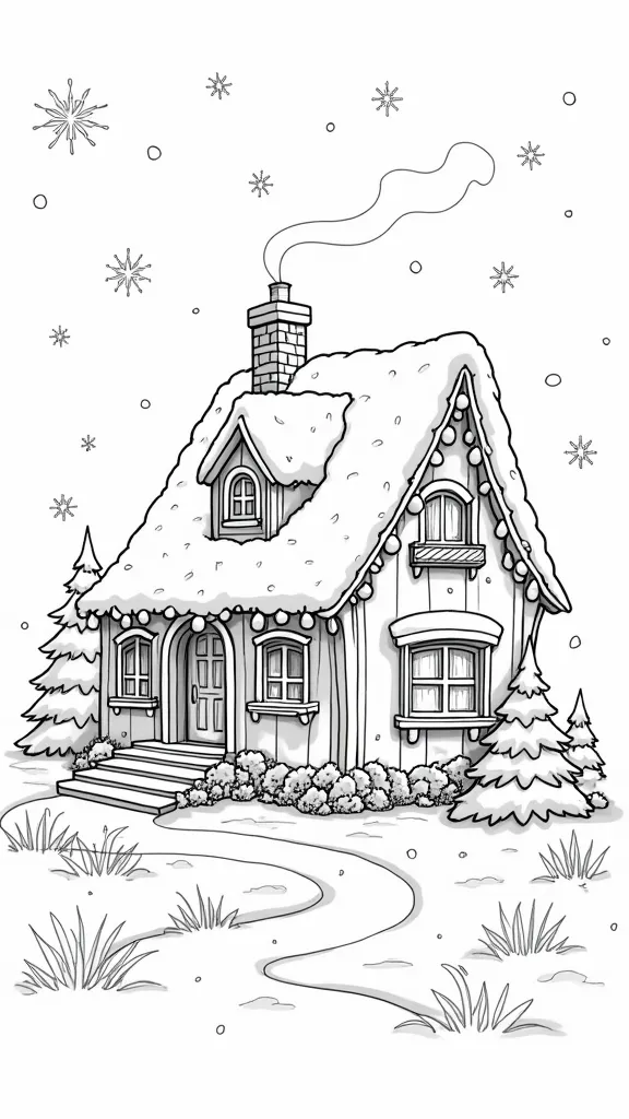 coloring pages christmas house